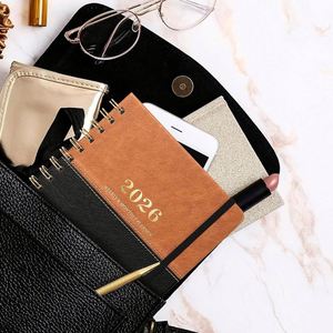 Simplified English A5 <b>Spiral</b> <b>Bound</b> Planner <b>Notebook</b> Gold Foil Logo Custom Design 80 Sheets Eco-Friendly Paper Cover CMYK Printed - Product Image 2