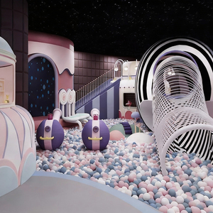 Équipement de jeux d'intérieur et d'extérieur commercial pour enfants, tout-petits et bébés avec piscine à balles, labyrinthe et jeux de rôle - Product Image 1
