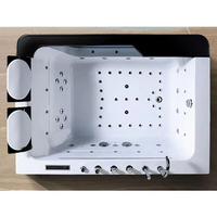 Nouveau-né baignoire deux personnes bain intérieur jet d'eau massage tourbillon hydromassag chauffage thermostatique couleur lumière baignoire acrylique