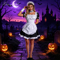 Costume de Soubrette Sexy pour Femme, Lingerie Intime, Robe Tablier à Volants, Jeu de Rôle Cosplay Halloween