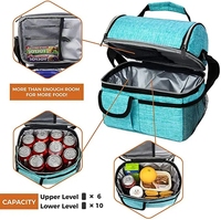 Sac isotherme TINYAT à double compartiment, souple, étanche, réutilisable en polyester pour le travail ou l'école - Double étage