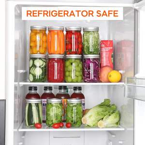 Bocaux de conservation en verre hermétiques avec couvercles, à large ouverture, en borosilicate, pour miel, confiture, cornichons, mise en conserve, qualité alimentaire - Product Image 5