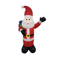 Père Noël gonflable agitant la main pour Noël, décoration de jardin extérieur, modèle gonflable de Père Noël, ornement de fête pour pelouse et maison