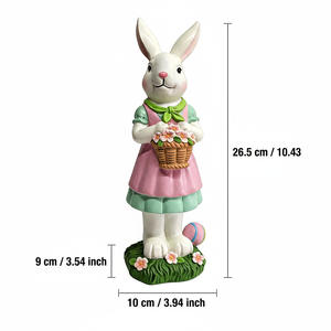 Ensemble <span class=keywords><strong>de</strong></span> figurines en résine <span class=keywords><strong>de</strong></span> lapin <span class=keywords><strong>de</strong></span> Pâques pastel - Décoration <span class=keywords><strong>de</strong></span> printemps résistante aux intempéries pour l'intérieur et l'extérieur - Product Image 3