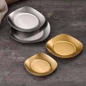 Plato de Metal Rectangular Dorado de Lujo para Aperitivos, Elegante y Hermoso Plato Decorativo de Acero Inoxidable para Encurtidos - Product Image 3