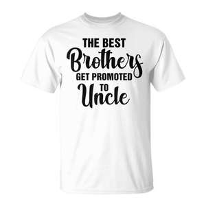 Camiseta Clásica Gris de Manga Corta con Estampado de Letras 'Los Mejores Hermanos Anunciados como Tios' para Anuncio de Bebé - Product Image 2