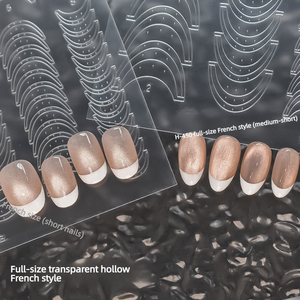 Pegatinas de Uñas Multifuncionales Huecas Francesas Autoadhesivas Transparentes de Tamaño Completo, Pegatinas Auxiliares para Uñas Francesas DIY para Arte de Uñas - Product Image 3