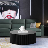 Tables à tambour rondes blanches contemporaines pour salon Table d'appoint basse circulaire de style industriel pour bureau ou appartement
