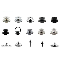OWOZ-Partie supérieure Quincaillerie marine Fixation à pression en laiton Pièces antirouille pour bateau Couverture Dodger Noir Chrome LOXXXXX