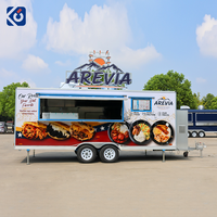 Camion de restauration mobile commercial de 18 pieds, remorque de restauration rapide avec équipement de cuisine complet à vendre aux États-Unis et en Europe