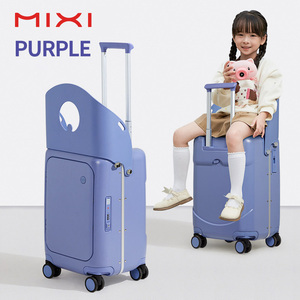 180 °   Valises à roulettes pour enfants avec cadre en aluminium, design à ouverture large et siège enfant dissimulé, port de charge USB - Product Image 1