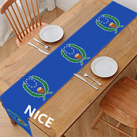 Taplak Meja Poliester Desain Khusus Bendera Pohnpei Meningkatkan Kebersihan Meja Untuk Ruang Makan, Meja Resepsi, dan Perjamuan