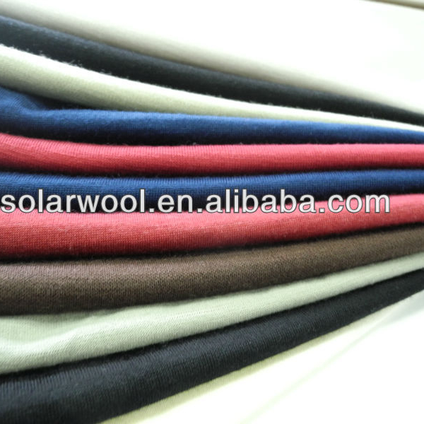 Solarwool Knitted Printed Jersey Rib Interlock Wool Fabric