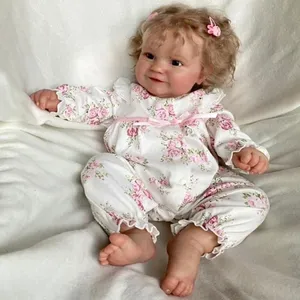 NPK 60CM Reborn Toddler Popular Cute Girl Doll Maddie with Rooted Blonde hair Soft Cuddle Body High Quality Doll