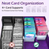 Caja de almacenamiento de Cartas coleccionables de 4 filas 3200 +, soporte organizador de tarjetas con 24 divisores TCG Magic Commander Deck Playing Cards Deck Box