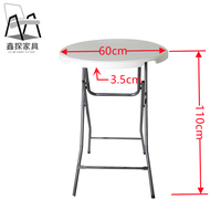 2ft location pas cher dia60cm table de bar à cocktails pliante en plastique portable extérieure ronde haute pour bistro