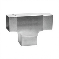 Connecteur en T carré en acier inoxydable à trois voies T164040 pour balustrade, main courante, raccord de tuyau pour escalier, balcon, garde-corps en verre