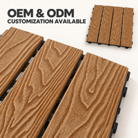Dalles de terrasse emboîtables en WPC 300x300, grain de bois moderne, teck, antidérapantes pour jardin extérieur, bricolage