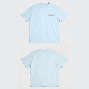 Mens Crew Neck T Shirt Short Sleeve Solid Color 100% Cotton Drop Shoulder Boxy Fit Gots Certified Oem Custom Logo Private - Product Image 2