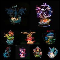 Collection de figurines d'anime lumineuses LED de la série Pokemonedr Evolution, Charizard, Gengar, Mewtwo, statue de collection, modèle en PVC, jouet