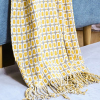 Vente en gros de tissus Jacquard double face en acrylique imitation laine, écologiques, à motif étoile à carreaux, style européen, toutes saisons