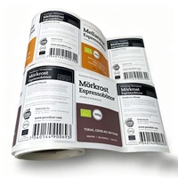 Étiquettes en papier vinyle imprimées, imperméables, pour l'emballage des boîtes de café, des pots et des bouteilles alimentaires