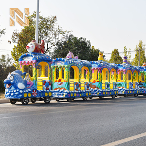 Train touristique sans rails sur le thème <span class=keywords><strong>de</strong></span> l'océan, 13 places, 48V, électrique, bleu, pour parc d'attractions, à vendre, fabricant direct - Product Image 2