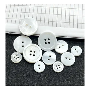 Customized Colors 4 Holes Natural Shell Button White MOP Mother Of Pearl Shell Buttons For Dress Shirt