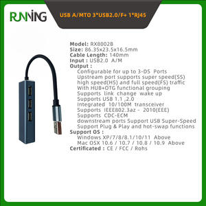 ฮับ USB RJ45 4พอร์ต USB2.0อะแดปเตอร์อีเทอร์เน็ต10/100เมตรอลูมิเนียมอัลลอยด์ CE/FCC ได้รับการรับรองสำหรับแล็ปท็อป - Product Image 3