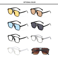 Lunettes de Soleil Grossiste Surdimensionnées Carrées Rétro Design Tendance Personnalisables pour Femmes et Hommes, Monture PC Vintage à la Mode