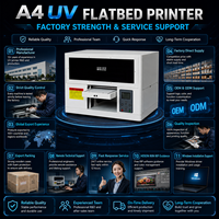 Máquina de Impresión UV de Cama Plana Pequeña para Impresora UV A4, para Carcasas de Teléfono con Materiales de Metal/Acrílico/Madera/Vidrio/PVC/Plástico