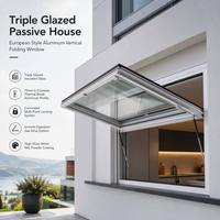 Ventana Plegable Vertical de Aluminio Estilo Europeo, Insonorizada, Triple Acristalamiento, Aislamiento Térmico, para Villa, Casa Moderna, Cocina, Exterior