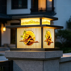 Lámparas Solares de Pilar para Exteriores, Estilo Chino Moderno, Lámpara de Pared LED de Acero Inoxidable para Puerta de Villa, Poste, Patio, Jardín ZD-003 - Product Image 4