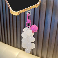 Porte-clés tendance en perles acryliques photochromiques en forme de raisin, design sensible aux UV à changement de couleur, breloque de sac à la mode pour le quotidien