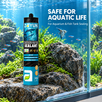 Scellant en silicone de qualité marine, adhérence stable sur panneaux de verre pour aquariums commerciaux et fabrication de grands aquariums.