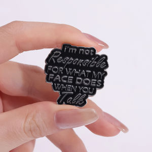 Série noire émail broche papillon chat coeur Wicca chapeau triste filles Club astronaute Scorpion vin Dragon lampe Badge Punk broches bijoux - Product Image 1