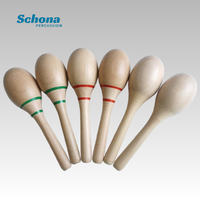 Beech Wood Maraca Orff Percussion Instrument Kids Interactive Shaker 20*5.7cm China for Kindergarten Wholesale