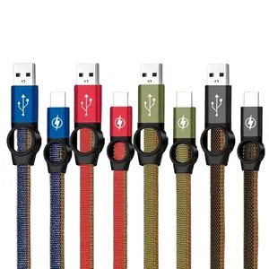 3.0A naylon örgülü mikro USB tip C kablo iPhone için Realme Xiaomi hızlı şarj tel iPad Samsung için USB-C şarj veri kablosu