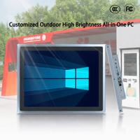 Pantalla de Alto Brillo para Exteriores, PC Todo en Uno, Tableta Industrial, Pantalla Integrada, Panel PC para Gabinete de Control de Energía