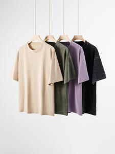 <span class=keywords><strong>AliExpress</strong></span> 230 г 100% хлопчатобумажная повседневная мужская Свободная футболка с коротким рукавом и круглым вырезом - Product Image 4