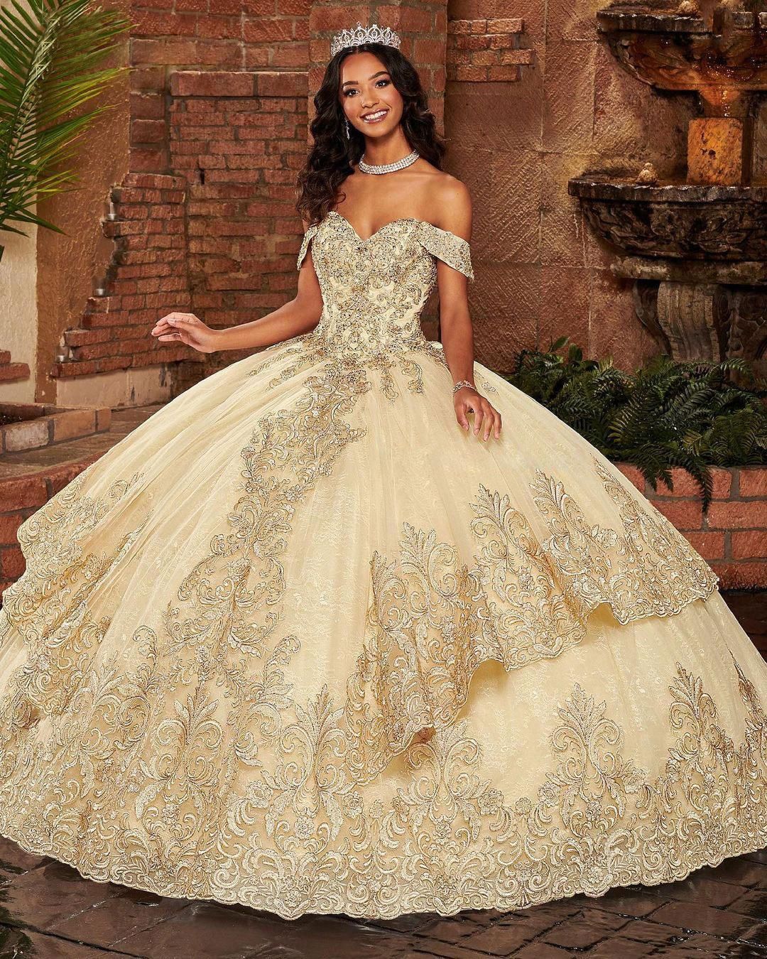 white christmas dresses Multi-Colored Floral Quinceañera Dress – Elegant Bride and Quinceanera main image 1