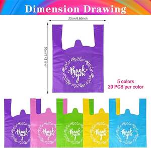 ขอบคุณร้านสะดวกซื้อกระเป๋าเสื้อยืดสามารถนำไปรีไซเคิลได้โซลูชันสำหรับซูเปอร์มาร์เก็ตและร้านอาหาร - Product Image 4