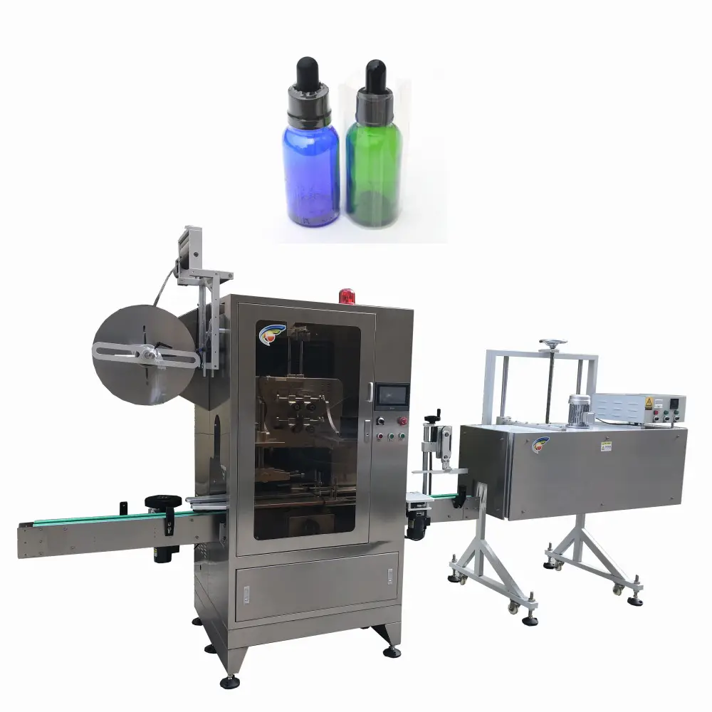 PVC Stretch Automatic Water Bottle Sleeving And Shrinking Labeling Machine For Aerosol Cans