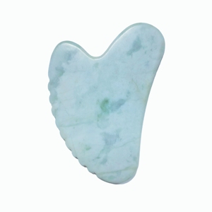 Planche de massage Gua Sha en jade Jia Cui avec dents, outil de raclage facial, masseur de beauté pour les soins de la peau - Product Image 1