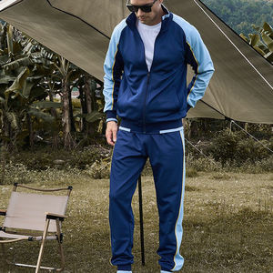 Traje de sudor para hombre, traje de <span class=keywords><strong>2</strong></span> piezas, chaquetas de manga larga para hombre, Tops, conjunto de chándales deportivos de contraste informal para correr - Product Image 6