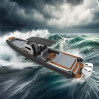 Vente directe d'usine Certification CE 11.5m 38ft Yacht de luxe fabriqué en Chine hypalon Orca Tube coque en aluminium grands bateaux à nervures