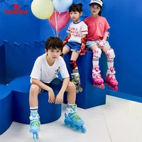 Patins à roulettes pour enfants d'extérieur, réglables, avec roues LED et boucle de sécurité pour garçons et filles