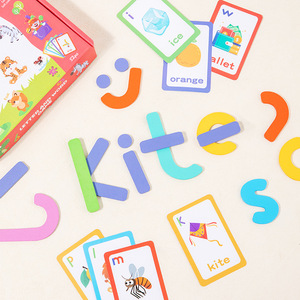 Jouet éducatif en bois personnalisé avec cartes <span class=keywords><strong>de</strong></span> l'alphabet <span class=keywords><strong>Jeu</strong></span> <span class=keywords><strong>de</strong></span> <span class=keywords><strong>mots</strong></span> puzzle avec <span class=keywords><strong>lettres</strong></span> assorties pour enfants Outil d'apprentissage - Product Image 3