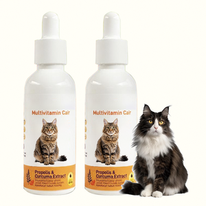 Compléments alimentaires liquides OEM 60 ml, vitamines 15 en 1, gouttes multivitaminées <span class=keywords><strong>pour</strong></span> chats, santé de la peau, du pelage et du cœur - Product Image 1