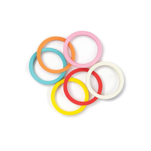 Cerchi in Legno Rotondi Cavi Ilan, Diametro 4,5 Cm, 10 Pezzi, Base Multicolore per Artigianato - Product Image 2